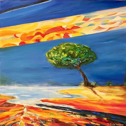 Paysage d'Occitanie 4 van Christine desplanque, Schilderij te koop op Singulart