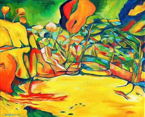 crique d'Occitanie di Christine desplanque, Pittura in vendita su Singulart
