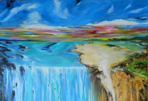 Au bord de la cascade di Christine desplanque, Pittura in vendita su Singulart