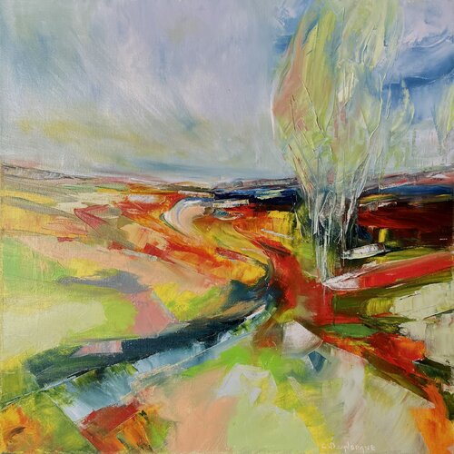 La plaine inondée di Christine desplanque, Pittura in vendita su Singulart