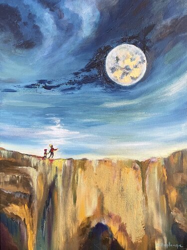 Au clair de lune von Christine desplanque, Malerei kaufen auf Singulart