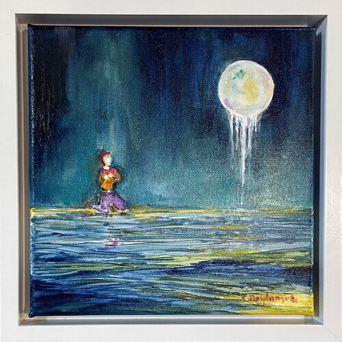 Prières à la lune von Christine desplanque, Malerei kaufen auf Singulart