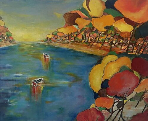 Les couleurs du Sud van Christine desplanque, Schilderij te koop op Singulart