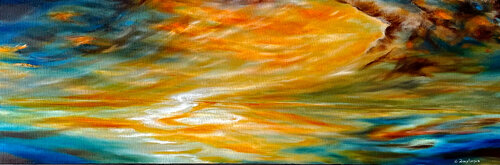 Ciel tourmenté orangé di Christine desplanque, Pittura in vendita su Singulart