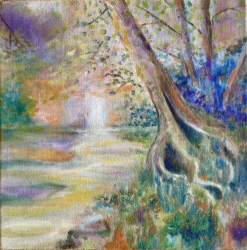 À l ombre des arbres von Christine desplanque, Malerei kaufen auf Singulart