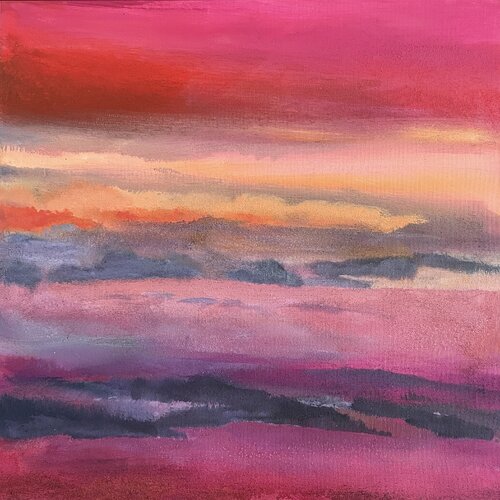 Abend an Sommertag van Adrian Müller, Schilderij te koop op Singulart