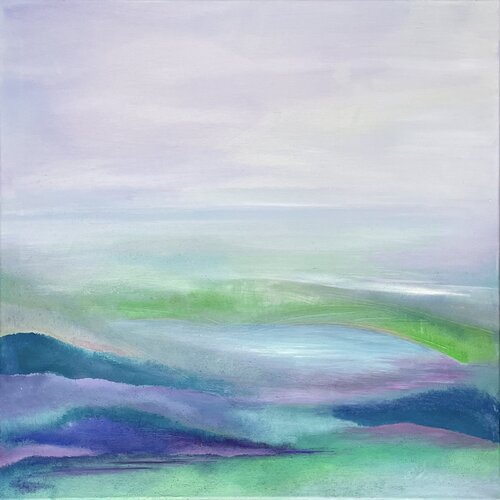 Morgendämmerung über den Seen van Adrian Müller, Schilderij te koop op Singulart