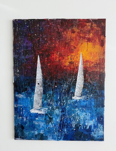 Orange Sundown by Florian Arendt, Painting for Sale on Singulart