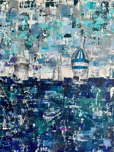 Blue Ship by Florian Arendt, Painting for Sale on Singulart