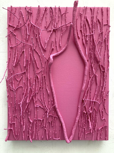 Peinture-brindilles (rose n°1) by Jean-Jacques Pigeon, Painting for Sale on Singulart