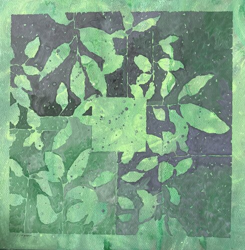 Effeuillage au carré vert n4 di Jean-Jacques Pigeon, Pittura in vendita su Singulart