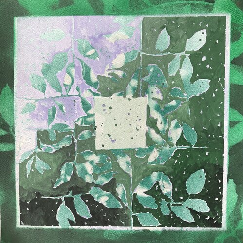 Effeuillage au carré vert n6 de Jean-Jacques Pigeon, Pintura a la venta en Singulart