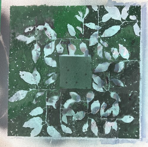Effeuillage au carré vert n7 von Jean-Jacques Pigeon, Malerei kaufen auf Singulart