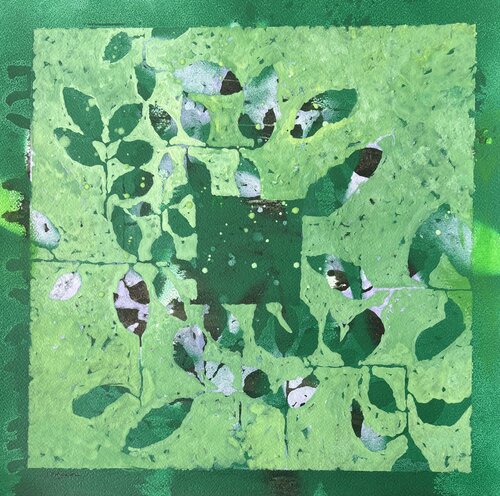 Effeuillage au carré vert n8 by Jean-Jacques Pigeon, Painting for Sale on Singulart