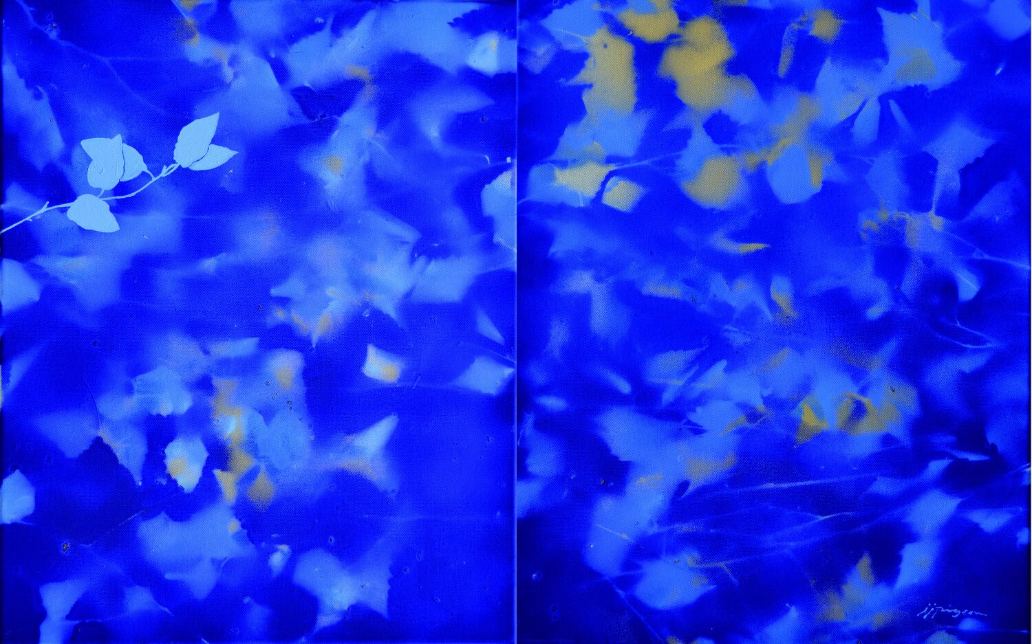 Effeuillage bleu II (Diptyque) Jean-Jacques Pigeon