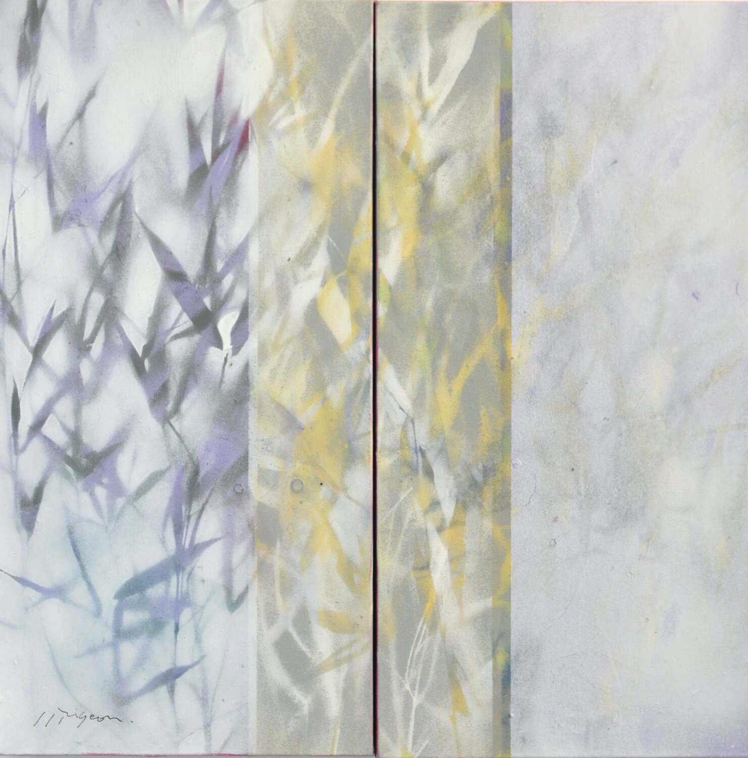 Soudain un coup de vent (Effeuillage) III, (diptyque) Jean-Jacques Pigeon Originalgemälde zu verkaufen
