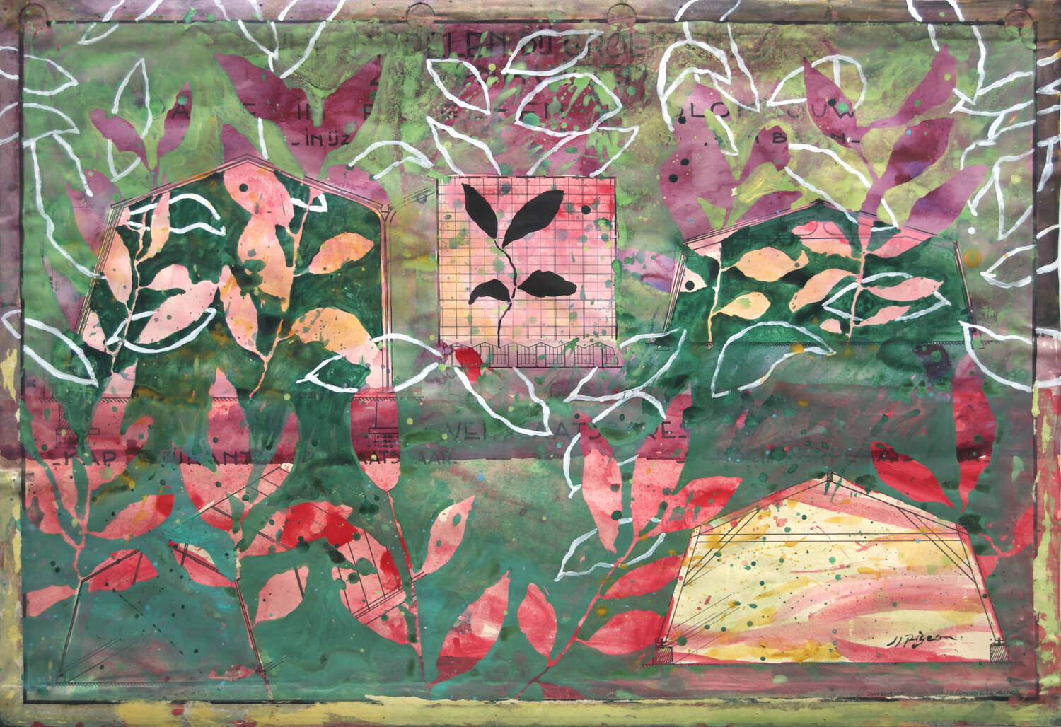 Effeuillage sur papier hollandais LI Jean-Jacques Pigeon