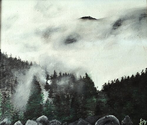 Nebel im Schwarzwald von Bernd Stephanny, Malerei kaufen auf Singulart