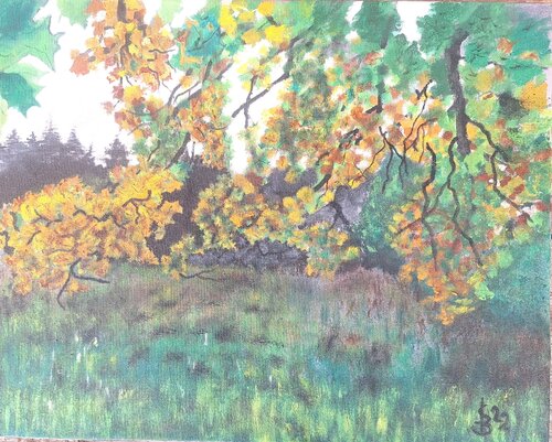 Herbstblätter von Bernd Stephanny, Malerei kaufen auf Singulart