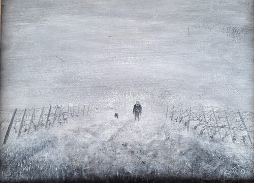 Winterspaziergang in den Reben von Bernd Stephanny, Malerei kaufen auf Singulart