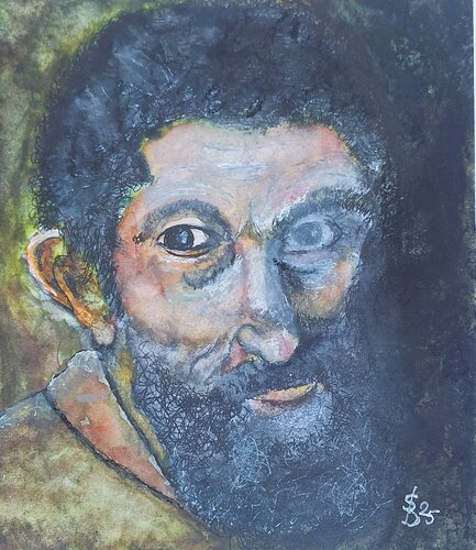 Michelangelo das Portrait wird Daniele da Volterra zugeschrieben von Bernd Stephanny, Malerei kaufen auf Singulart