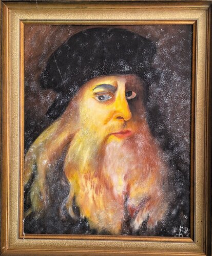 Selbstbildnis von Leonardo da Vinci von Bernd Stephanny, Malerei kaufen auf Singulart