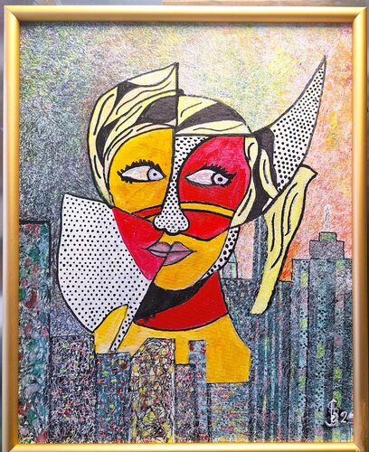 Liberty i Stile der Popart von Roy Lichtenstein von Bernd Stephanny, Malerei kaufen auf Singulart