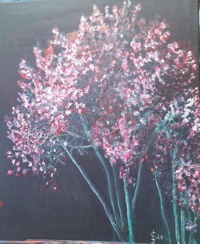 Baum bei Nacht di Bernd Stephanny, Pittura in vendita su Singulart