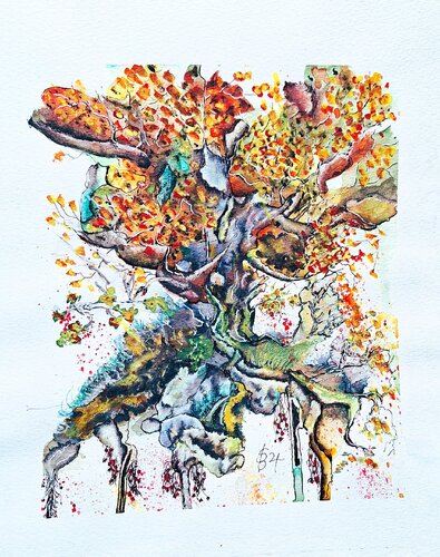 Expressives Baumgebilde von Bernd Stephanny, Malerei kaufen auf Singulart