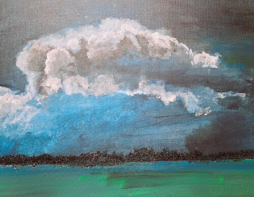 Wolke über dem See par Bernd Stephanny, Peinture en vente sur Singulart