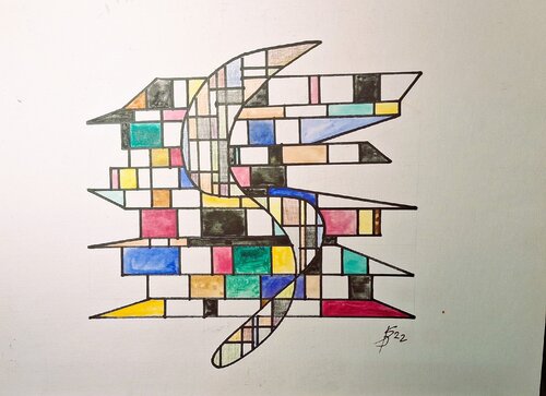 Im Stil von Piet Mondrian von Bernd Stephanny, Malerei kaufen auf Singulart