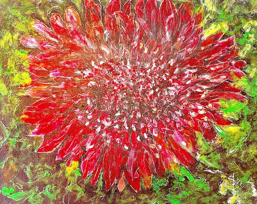 Chrysanthemenblüte par Bernd Stephanny, Peinture en vente sur Singulart