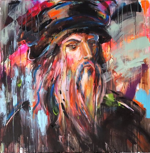Leonardo Da Vinci by Antigoni Tziora, Painting for Sale on Singulart