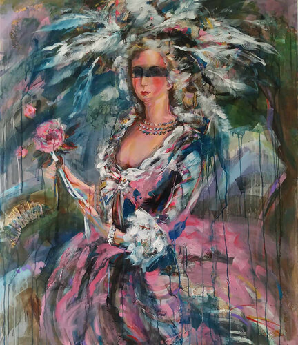 Marie with Rose by Antigoni Tziora, Painting for Sale on Singulart