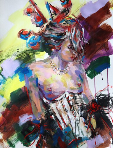 Marie Dreaming Her Lover van Antigoni Tziora, Schilderij te koop op Singulart