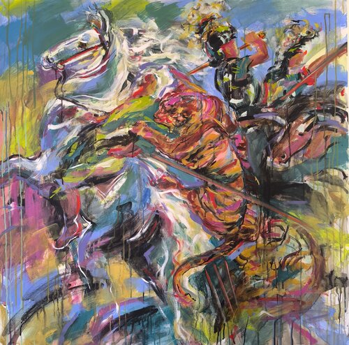 The Tiger Hunt by Antigoni Tziora, 絵画 for Sale on Singulart