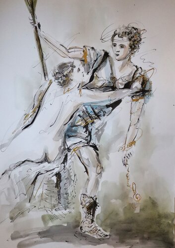 Venus and Adonis by Antigoni Tziora, Drawing for Sale on Singulart