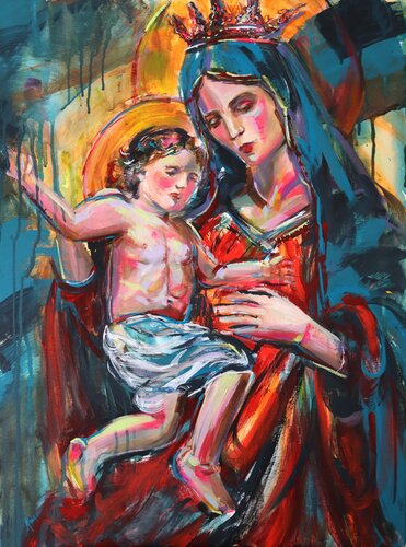 Madonna and Child by Antigoni Tziora, 絵画 for Sale on Singulart