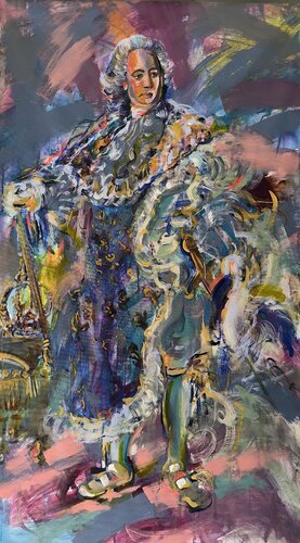 Louis XV in a Storm of Silk by Antigoni Tziora, Painting for Sale on Singulart