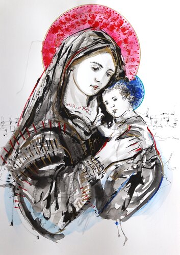 In the Shelter of Her Arms ΙΙ par Antigoni Tziora, Dessin en vente sur Singulart