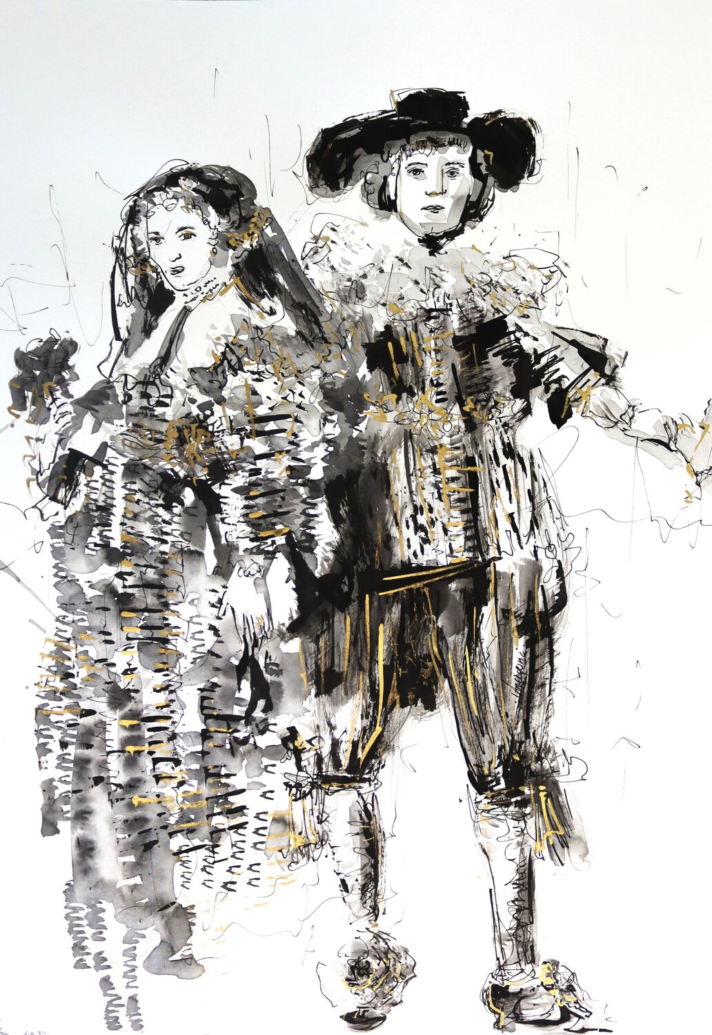 Echoes of Rembrandt Antigoni Tziora Zeichnungen zu verkaufen