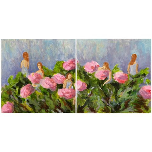 Diptych Woman and her Subpersonalities von Iryna Bondar, Malerei kaufen auf Singulart