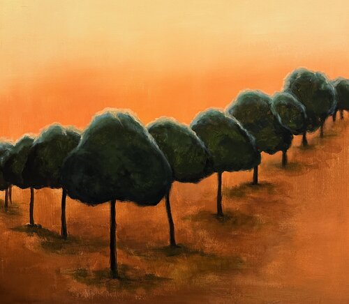 Beginning to shine. Рinetrees. by Iryna Bondar, Painting for Sale on Singulart