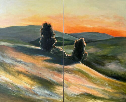 Morning coolness diptych di Iryna Bondar, Pittura in vendita su Singulart