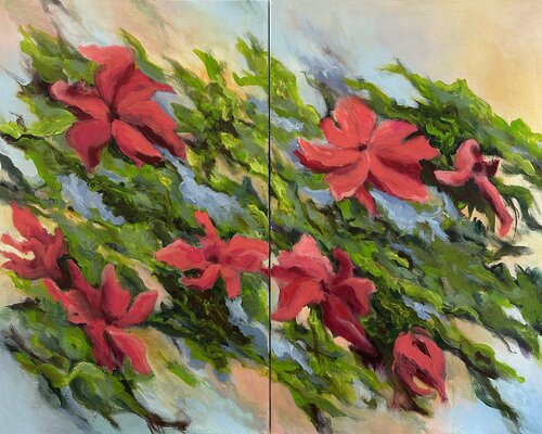 Diptych Petunia van Iryna Bondar, Schilderij te koop op Singulart