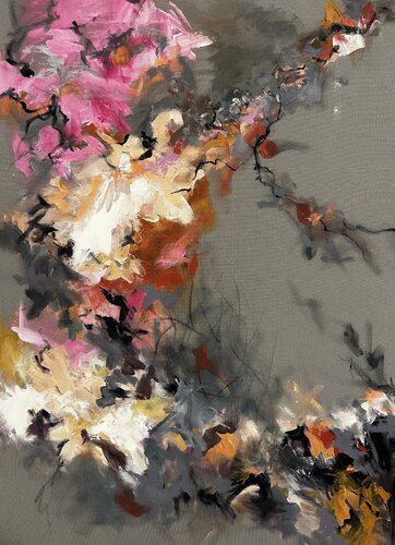 Diptych Twilight Bloom, panel 1 van Iryna Bondar, Schilderij te koop op Singulart