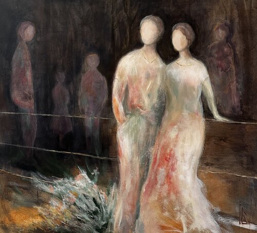When Two Look the Same Way par Iryna Bondar, Peinture en vente sur Singulart