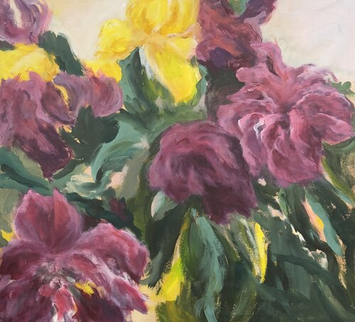 Peonies Tired of Light by Iryna Bondar, Painting for Sale on Singulart