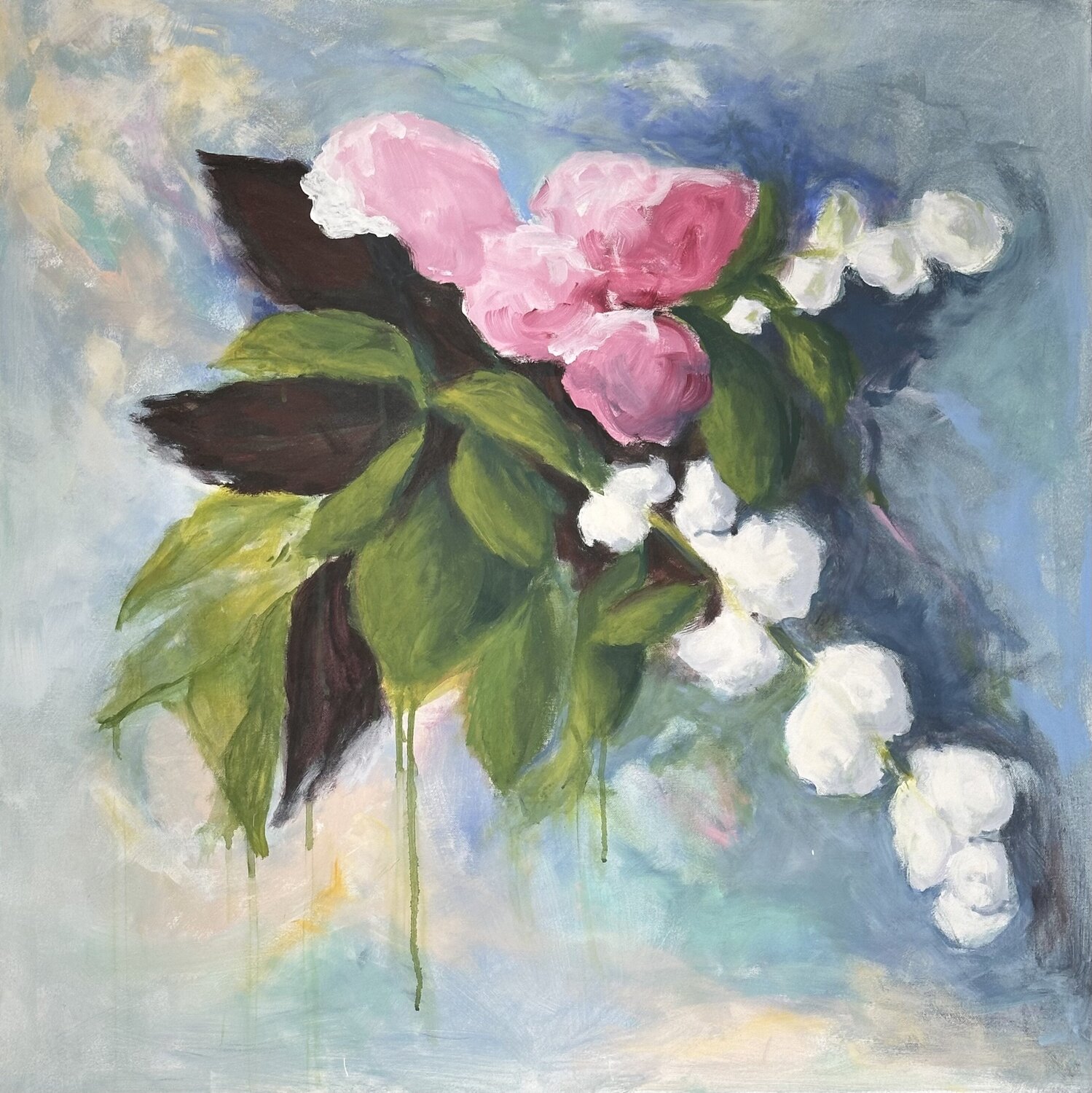 Abstract floral painting Summer Rush Iryna Bondar