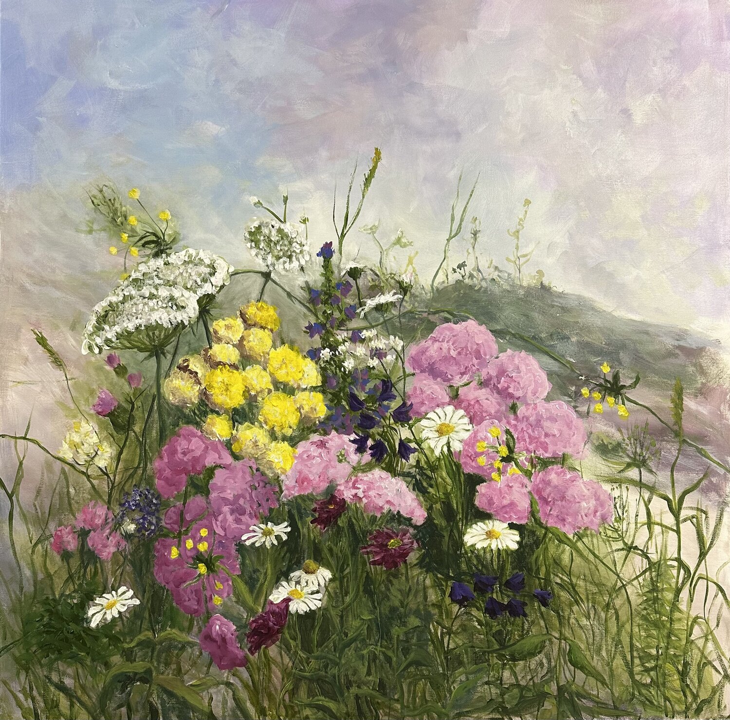 Floral painting Blooming Eire Iryna Bondar